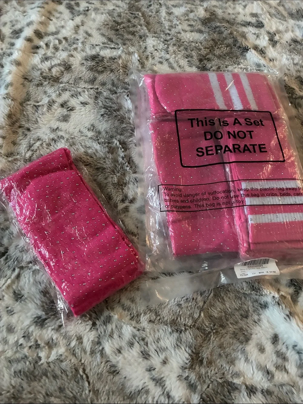 Pink Girls 6 Sock Set with White Stripes perfect for softball team